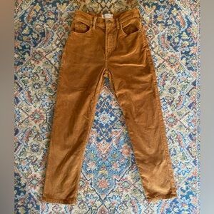 Everlane Baby Cord Cheeky Crop Brown Corduroy - waist size 24